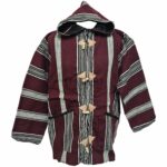 Bajamult 001 Moroccan Cashmere Wool Blend Burgundy Hooded Baja Jacket 174245