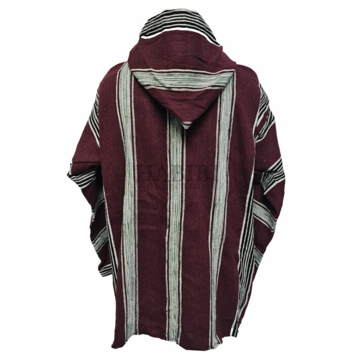 Bajamult 001 Moroccan Cashmere Wool Blend Burgundy Hooded Baja Jacket 174515