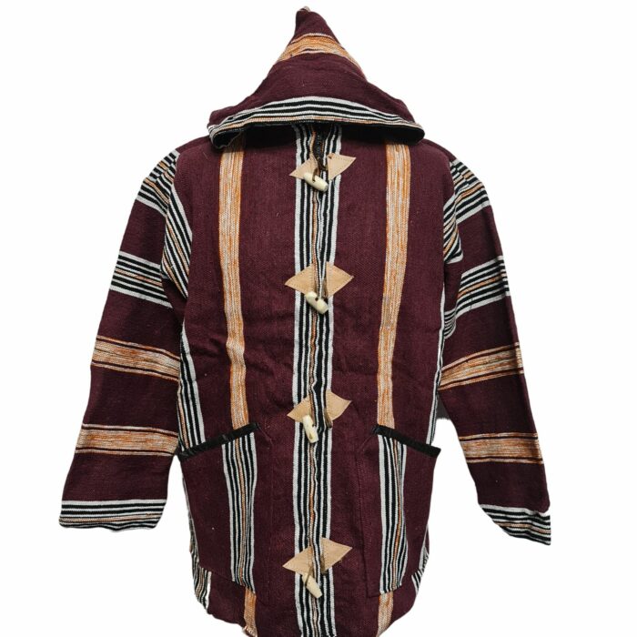 Bajamult 002 Moroccan Cashmere Wool Blend Burgundy Hooded Baja Jacket 175640(1)