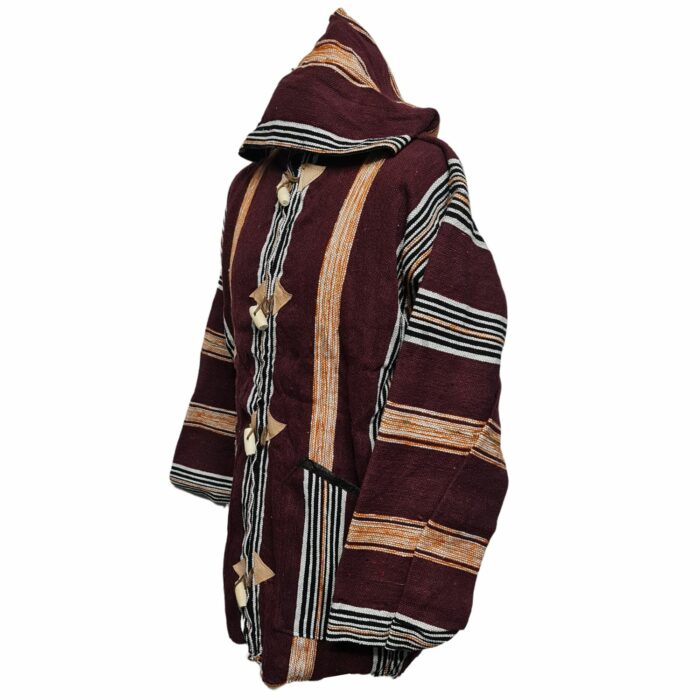 Bajamult 002 Moroccan Cashmere Wool Blend Burgundy Hooded Baja Jacket 175713(1)