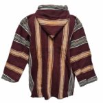 Bajamult 002 Moroccan Cashmere Wool Blend Burgundy Hooded Baja Jacket 175836