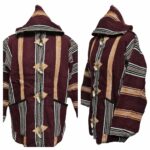 Bajamult 002 Moroccan Cashmere Wool Blend Burgundy Hooded Baja Jacket 1758360