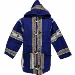 Bajamult 005 Moroccan Cashmere Wool Blend Blue Hooded Baja Jacket 183507