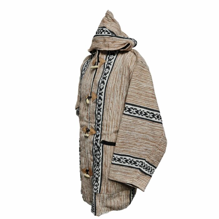 Bajamult 006 Moroccan Cashmere Wool Blend Beige Hooded Baja Jacket 1837140