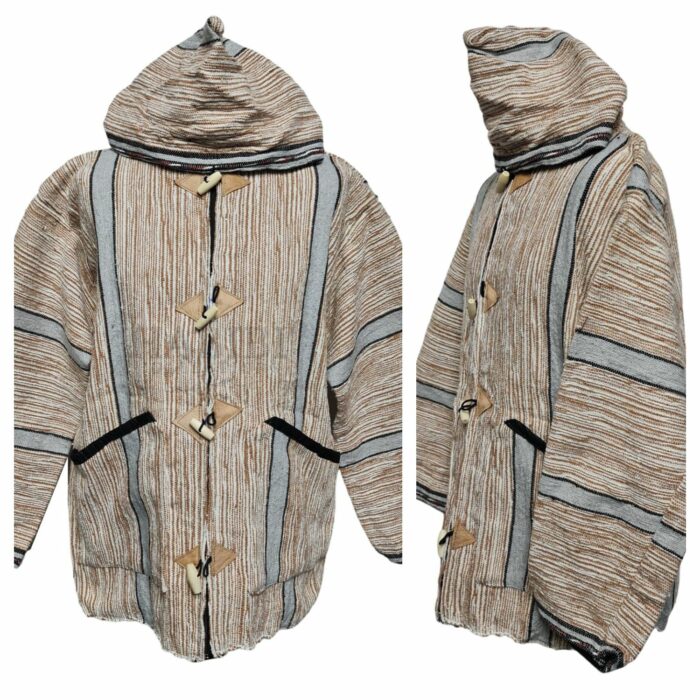 Bajamult 007 Moroccan Cashmere Wool Blend Beige Hooded Baja Jacket (53)