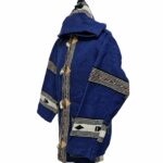 Bajamult 008 Moroccan Cashmere Wool Blend Blue Hooded Baja Jacket (56)