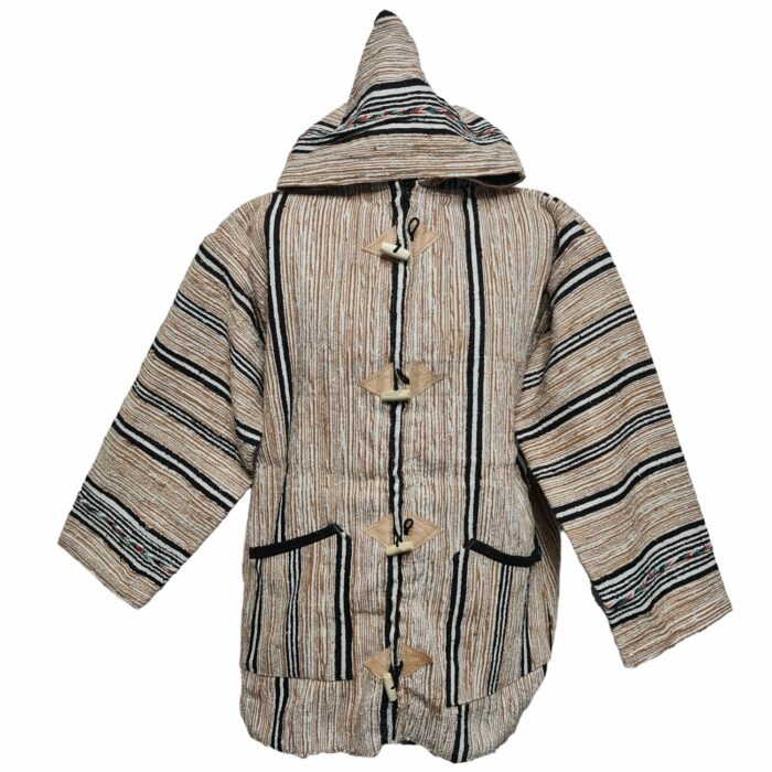 Bajamult 010 Moroccan Cashmere Wool Blend Beige Hooded Baja Jacket (62)