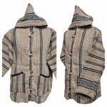 Bajamult 010 Moroccan Cashmere Wool Blend Beige Hooded Baja Jacket (65)