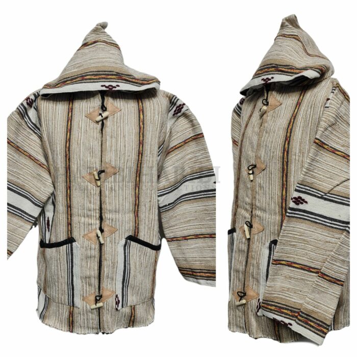 Bajamult 014 Moroccan Cashmere Wool Blend Beige Hooded Baja Jacket 2021150