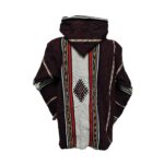 Bajamult 019 Moroccan Cashmere Wool Blend Dark Burgundy Hooded Baja Jacket 213207