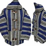 Bajamult 020 Moroccan Cashmere Wool Blend Royal Blue Hooded Baja Jacket 205806