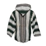 Bajamult 021 Moroccan Cashmere Wool Blend Green Off White Hooded Baja Jacket 203959