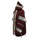 Bajamult 023 Moroccan Cashmere Wool Blend Maroon Tassle Hooded Baja Jacket 214439 (1)