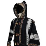Bajawpc 3 Luxury Black Multi Striped Moroccan Cashmere Wool Blend Baja Jerga Jacket With Zipper (13)