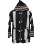 Bajawpc 97 Luxury Black Multi Striped Moroccan Cashmere Wool Blend Baja Jerga Jacket With Zipper (1)