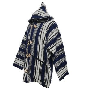 Bajawpc 99 Luxury Blue Multi Striped Moroccan Cashmere Wool Blend Baja Jerga Jacket With Zipper (5)