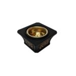 Bakh 0922 Ceramic Incense Bakhoor Burner, Arabic Letters Burner High Quality Magnetic Top Black Pic1