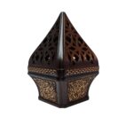 Bakh 0922 Ceramic Incense Bakhoor Burner, Arabic Letters Burner High Quality Magnetic Top Dark Brown Pic3