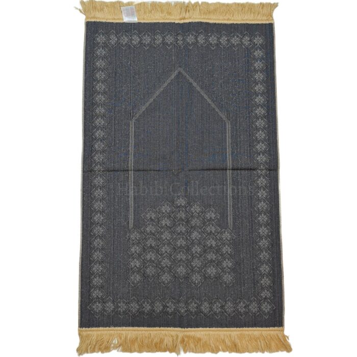 Baraka 006 New Safa Islamic Floral Design Prayer Mat From Turkey Navy Blue (1)