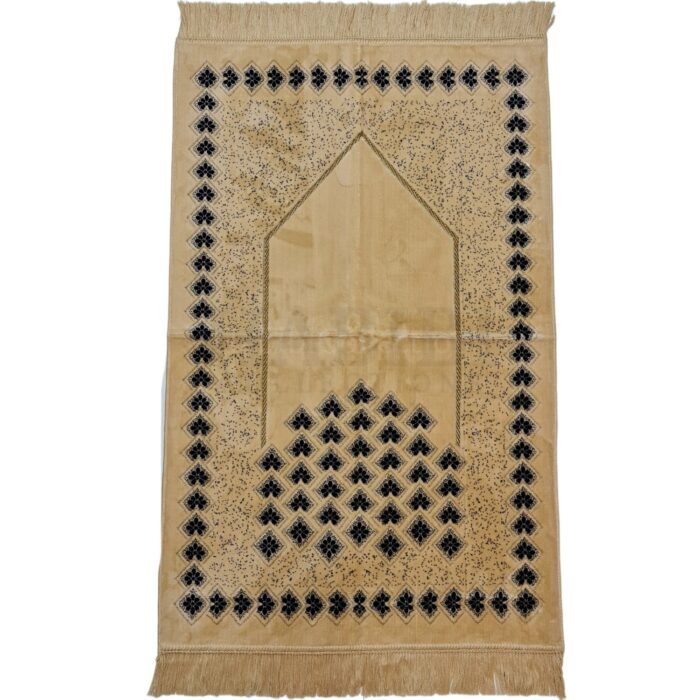 Baraka 006 New Safa Islamic Floral Design Prayer Mat From Turkey Navy Blue