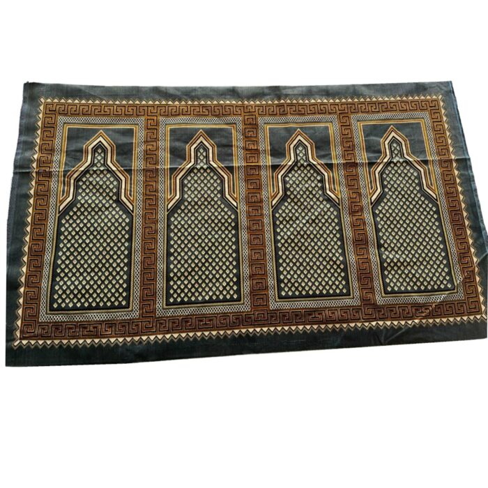 Baraka4ppldes2 Extra Large Maroon Grey Islamic Prayer Mat Musalla (4 To 5 People) (10)