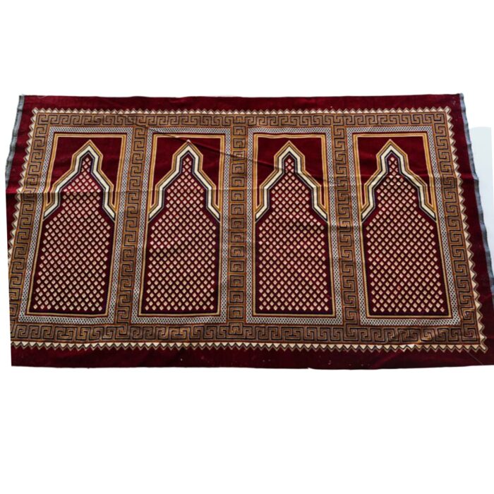 Baraka4ppldes2 Extra Large Maroon Grey Islamic Prayer Mat Musalla (4 To 5 People) (9)