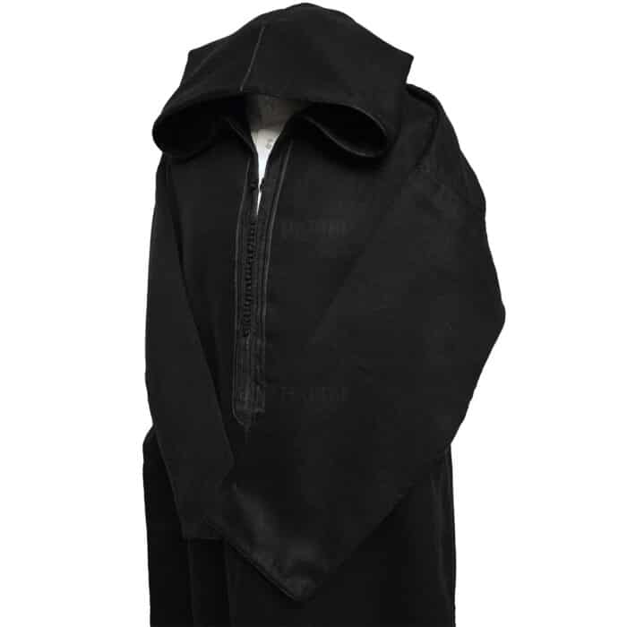 Bgmncshwl 001 Men’s Cashmere Wool Thick Black Long Sleeve Moroccan Hooded Thobe Jubba Djellaba (4)