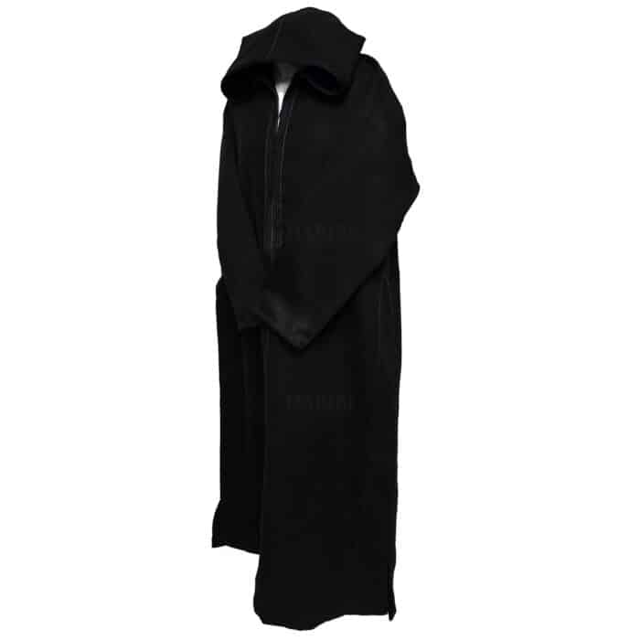 Bgmncshwl 001 Men’s Cashmere Wool Thick Black Long Sleeve Moroccan Hooded Thobe Jubba Djellaba (5)