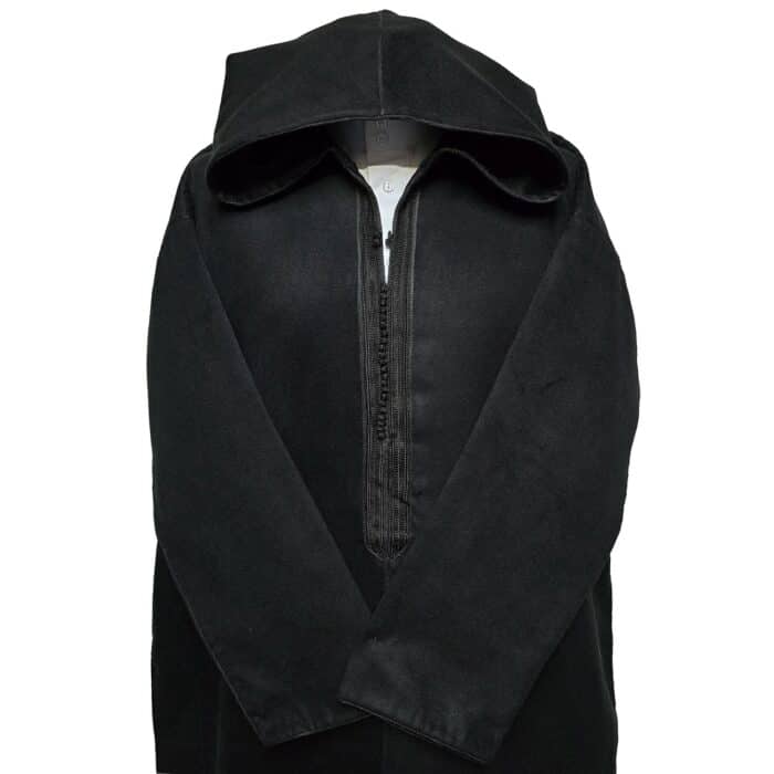Bgmncshwl 001 Men’s Cashmere Wool Thick Black Long Sleeve Moroccan Hooded Thobe Jubba Djellaba (7)