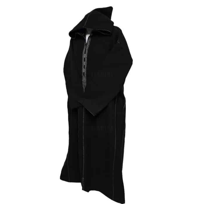 Bgmncshwl 0031 Men’s Cashmere Wool Thick Black Long Sleeve Moroccan Hooded Thobe Jubba Djellaba (13)