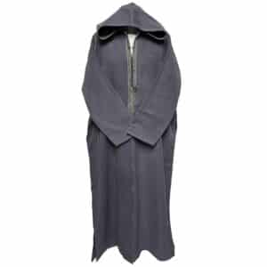 Bgmncshwl 0051 Men’s Cashmere Wool Thick Grey Long Sleeve Moroccan Hooded Thobe Jubba Djellaba (6)