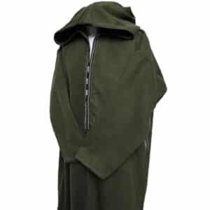 Bgmncshwl 0055 Men’s Cashmere Wool Thick Olive Green Long Sleeve Moroccan Hooded Thobe Jubba Djellaba (4)