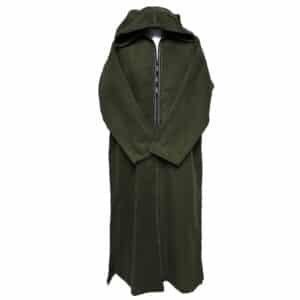 Bgmncshwl 0055 Men’s Cashmere Wool Thick Olive Green Long Sleeve Moroccan Hooded Thobe Jubba Djellaba (6)