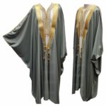 Bishtjum 001 Men’s Long Sleeves Arabian Bisht Olive Cloak Arab Dress Thobe Islam Robe Eid