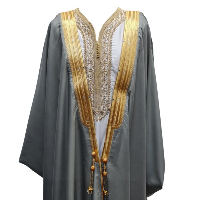 Bishtjum 001 Men’s Long Sleeves Arabian Bisht Olive Cloak Arab Dress Thobe Islam Robe Eid 154507