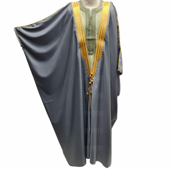 Bishtjum 002a Men’s Long Sleeves Arabian Bisht Olive Cloak Arab Dress Thobe Islam Robe Eid 153432