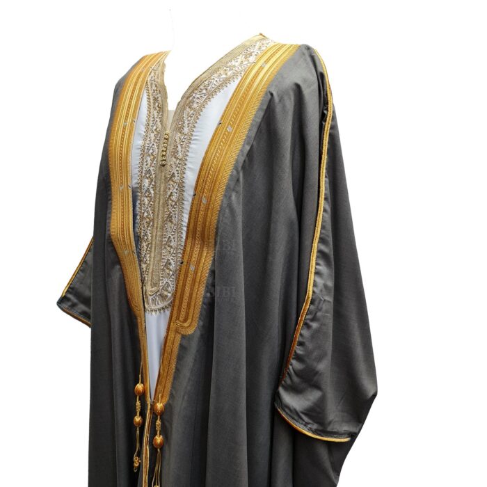 Bishtjum 004c Men’s Long Sleeves Arabian Bisht Olive Cloak Arab Dress Thobe Islam Robe Eid 154401