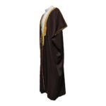 Bishtshlv 001 Men's Premium Short Sleeve Arabian Bisht Brown Cloak Arab Dress Thobe Islam Robe Eid (1)