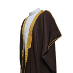 Bishtshlv 001 Men's Premium Short Sleeve Arabian Bisht Brown Cloak Arab Dress Thobe Islam Robe Eid (2)