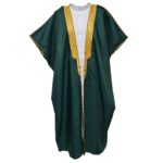 Bishtshlv 003 Men's Premium Short Sleeve Arabian Bisht Dark Green Cloak Arab Dress Thobe Islam Robe Eid 093400