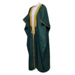 Bishtshlv 003 Men's Premium Short Sleeve Arabian Bisht Dark Green Cloak Arab Dress Thobe Islam Robe Eid 093436