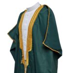 Bishtshlv 003 Men's Premium Short Sleeve Arabian Bisht Dark Green Cloak Arab Dress Thobe Islam Robe Eid 093455