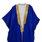 Bishtshlv 004 Men's Premium Short Sleeve Arabian Bisht Royal Blue Cloak Arab Dress Thobe Islam Robe Eid 092826