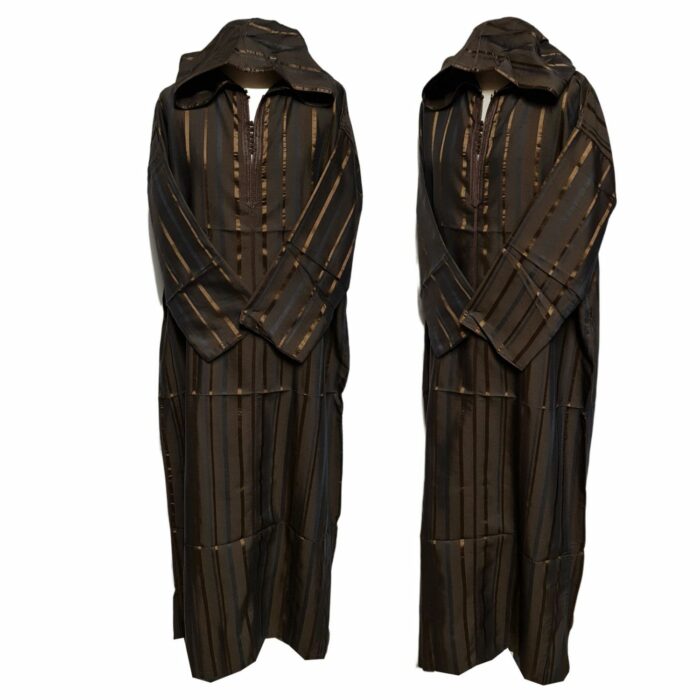 Brwnplystrhd 222 Men's Moroccan Brown Hooded Thobe Jubba Djellaba (10)