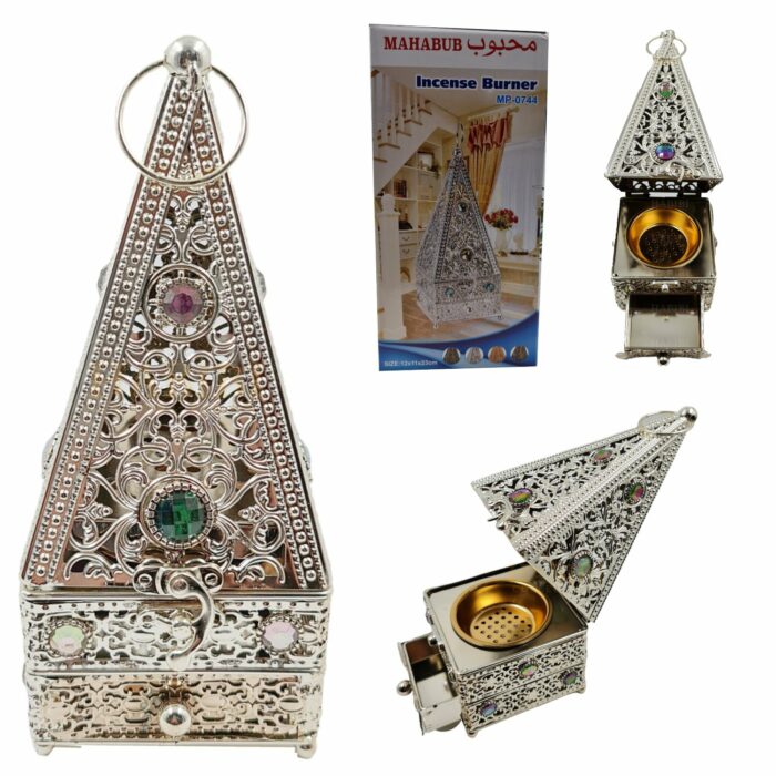 Bakh0744 Metal Silver Incense Bakhoor Burner High Quality Magnetic Top 06 19t191425.588
