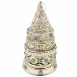 Bakhgld0745 Silver Metal Incense Burner, Bakhoor Burner High Quality Magnetic Top 06 19t221026.374