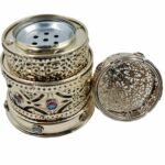 Bakhgld0745 Silver Metal Incense Burner, Bakhoor Burner High Quality Magnetic Top0619 200836