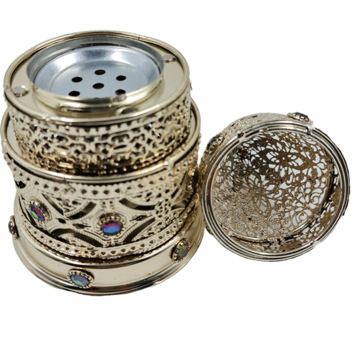 Bakhgld0745 Silver Metal Incense Burner, Bakhoor Burner High Quality Magnetic Top0619 200836