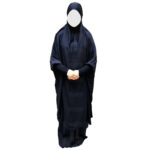 Burka 001 Navy Blue Women Burka With Niqab Nida Material