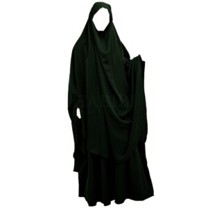 Burqa2pc Khimar Jilbab Overhead Prayer Dress Set Muslim Women Hijab Abaya Niqab Burqa 2pc Dark Green